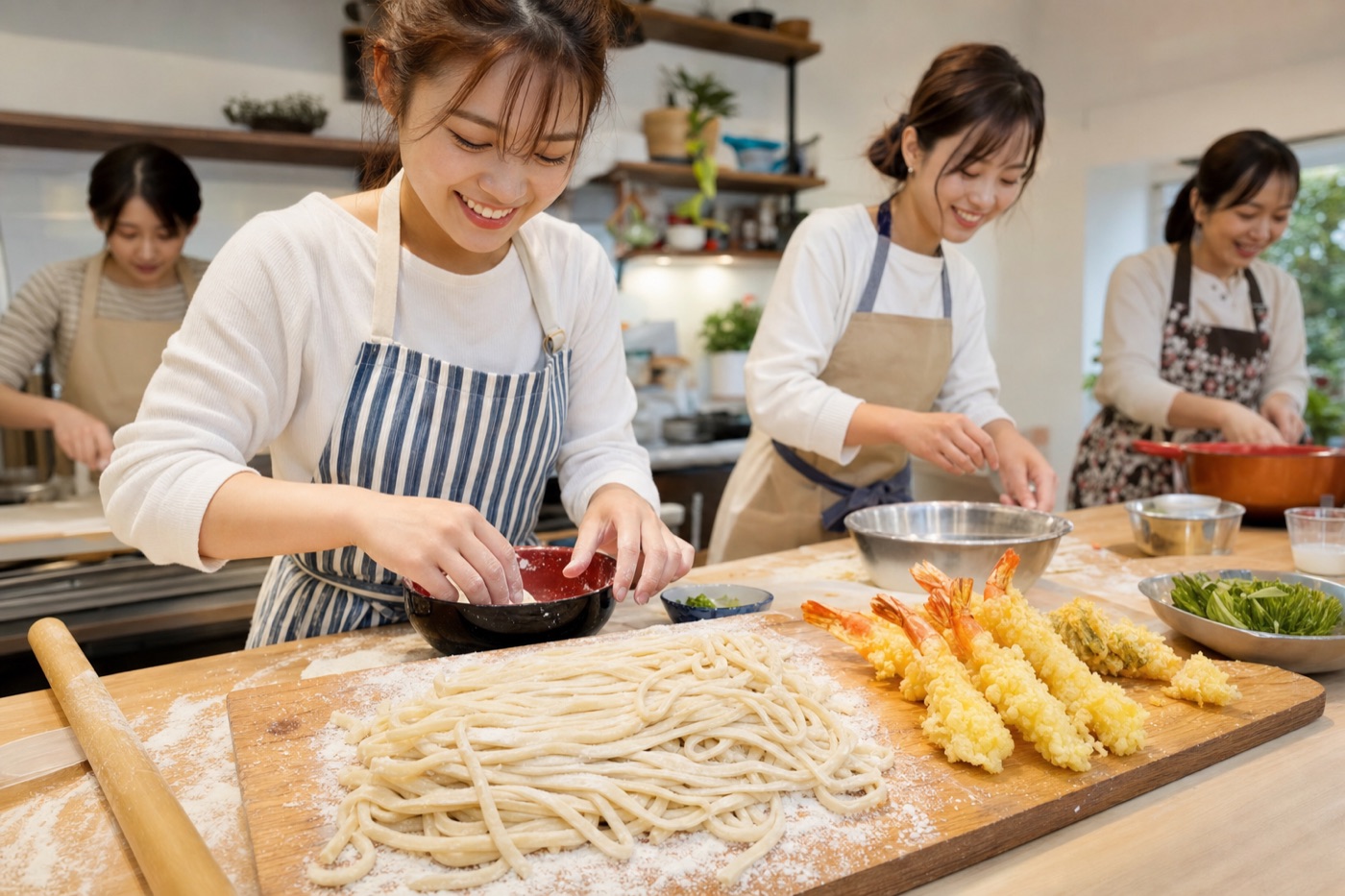 料理教室・うどんと天ぷら講習のイメージ